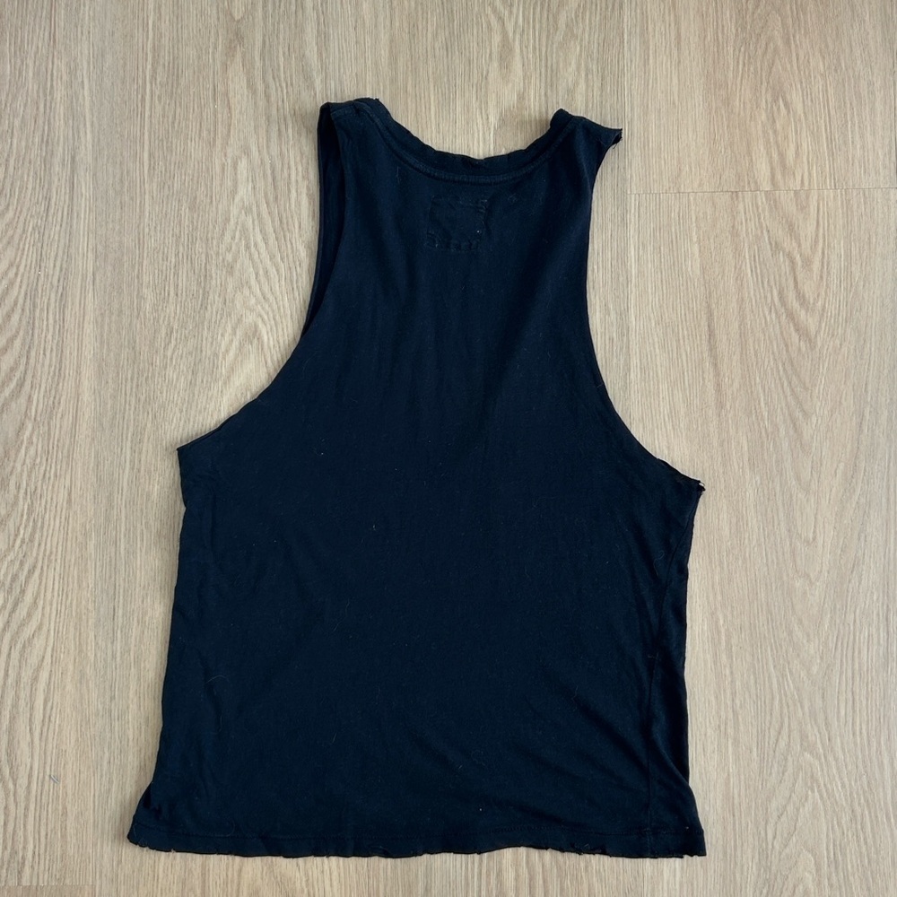Petals And Peacocks What Are You On? Distressed Muscle Tank Top XS - Picture 5 of 6